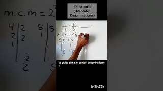 Cómo sumar fracciones diferentes Denominadores matematicas maths [upl. by Nayab]