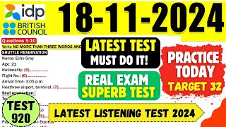 IELTS Listening Practice Test 2024 with Answers  18112024  Test No  920 [upl. by Aerdnat98]