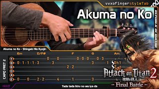 Attack on Titan Final Season Part 2 ED  Akuma no Ko  Fingerstyle Guitar Cover  TAB Tutorial [upl. by Ahsela]