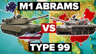 US M1 Abrams vs Chinese Type 99  Tank Battle Military Comparison [upl. by Halak]