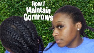 MAINTAINING CORNROWS FOR FAST HAIR GROWTH  4C NATURAL HAIR [upl. by Sawyor]