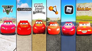 GTA 5 LIGHTNING MCQUEEN VS TEARDOWN VS GTA SA VS BEAMNG VS ROBLOX VS BRICK RIGS  WHICH IS BEST [upl. by Calle]