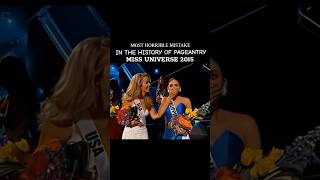 Miss Universe 2015 Wrong Crowning Moment missuniverse2015 piawurtzbach steveharvey misscolombia [upl. by Acimak]