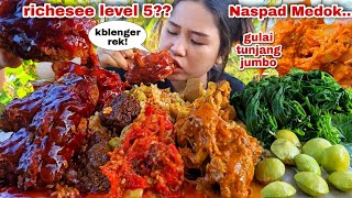 PORSI BESAR ⁉️ AYAM RICHEESE NASI BUNGKUS JUMBO GULAI TUNJANG LALAPAN MENTAH JENGKOL MUDA [upl. by Allecnirp]