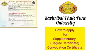 SPPU 124th Convocation  Degree Certificate  How to Apply  पदवी प्रमाणपत्र साठी अर्ज कसा करायचा [upl. by Theron173]