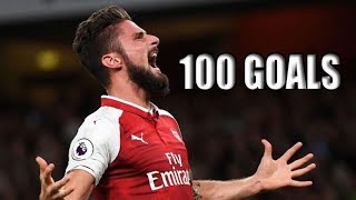 Olivier Giroud  All 100 Goals For Arsenal [upl. by Naujid719]