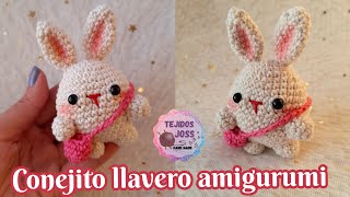 Conejito Llavero Amigurumi  Tejidosjoss [upl. by Tepper522]