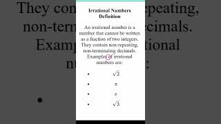 Irrational Numbers Definition [upl. by Elenaj]