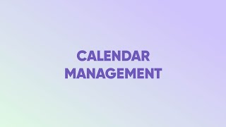 Tutorial Calendar management [upl. by Lenra261]