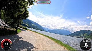 30 minute Indoor Cycling Workout Kaprun to Zell am See Austria Alps Garmin 4K [upl. by Llenrep]