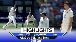 🔴Australia vs India Perth Test Day 2 AUS vs IND Highlights Jaiswal  KL Rahul  Today Highlights [upl. by Aneema863]