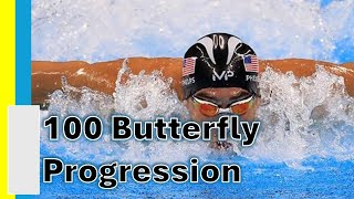 Michael Phelps 100 Butterfly Progression [upl. by Nali367]