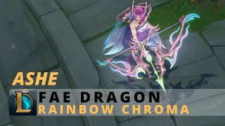 Fae Dragon Ashe Rainbow Chroma   League Of Legends [upl. by Aylward483]