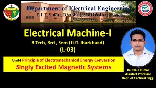 L03EMIUnitI Principle of Electromechanical Energy ConversionSingly Excited Magnetic Systems [upl. by Brown857]