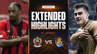 Nice vs Real Sociedad Extended Highlights  UEL League Phase MD 1  CBS Sports Golazo  Europe [upl. by Creight]