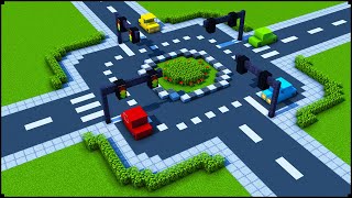 How To Make A Roundabout In Minecraft  City Tutorial [upl. by Ahseiyk740]