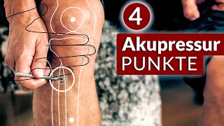 KNIESCHMERZEN lindern amp auflösen  4 Akupressurpunkte als Hilfe Selbstbehandlung [upl. by Aneelak]