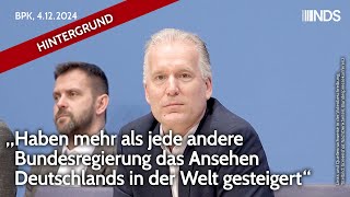 „Haben mehr als jede andere Bundesregierung das Ansehen Deutschlands in der Welt gesteigert“ BPK HG [upl. by Aksehcnarf]