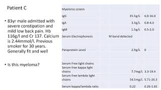 Interpreting Myeloma tests case studies [upl. by Humph]