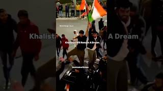 Protest march reaches Canadian Embassy🇮🇳🔥 canada shorts [upl. by Yentirb770]