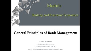 BIE3General Principles of Bank Management [upl. by Randene907]