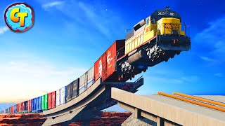 Train Accidents Derailments ✅ Collapsed Railroad Bridge Special Video ✅ BeamNG DRIVE [upl. by Salaidh]