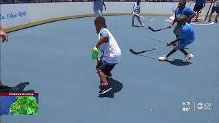 Local kids inspired to play street hockey by the Lightning [upl. by Dranik658]