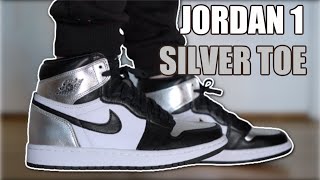 AIR JORDAN 1 SILVER TOE REVIEW amp ON FEET  SIZING amp RESELL PREDICTIONS [upl. by Glenine]