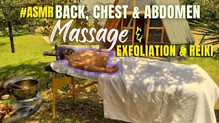 asmr Happy Back and Serene Abdomen A Harmonious massage  Exfoliation and Reiki Experience [upl. by Farrica861]