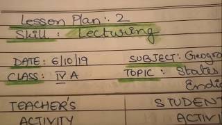 Lecturing skill Bed Micro Teaching Lesson Plans Social Science Geography sample plan [upl. by Isle]