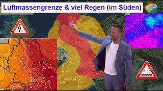 Luftmassengrenze amp viel Regen rund um den Alpenraumnördlichen Mittelmeerraum Gewitter amp Taupunkte [upl. by Elokcin]