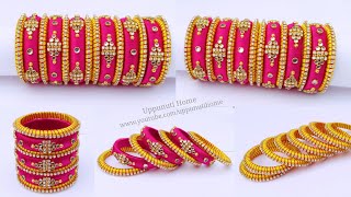 How To Make Beautiful Silk Thread Bangles  DIY  Silk Thread Bangles Set For kids  uppunutihome [upl. by Josi384]