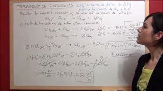 TERMOQUIMICA Ejercicio 15 Cálculo entalpía reacción HCl y O2 con entalpías formación [upl. by Munster]