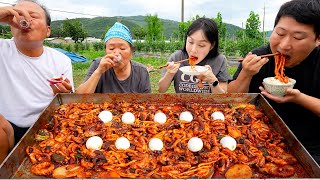 부드럽고 큼지막한 선화동쭈꾸미에 매콤한 볶음밥까지 Spicy stirfried webfoot octopus 요리amp먹방  Mukbang eating show [upl. by Airbma90]