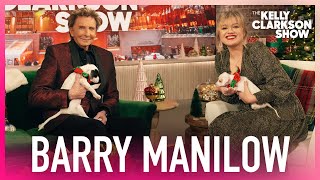 Kelly Clarkson Surprises Barry Manilow With Puppies For Christmas [upl. by Aslin]