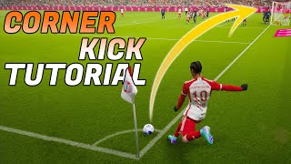 eFootball 2024 Corner Kick Tutorial  4 Easy amp Effective Way To Score From Corner Kicks [upl. by Kyne987]