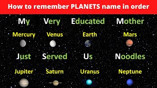 How to Remember Names of Planets of Solar System Mnemonic by Ferhan Mazher [upl. by Nnahgaem863]