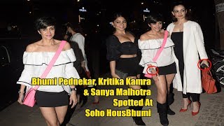 Bhumi Pednekar Kritika Kamra amp Sanya Malhotra Spotted At Soho House Juhu Top Bollywood Media [upl. by Dianna]