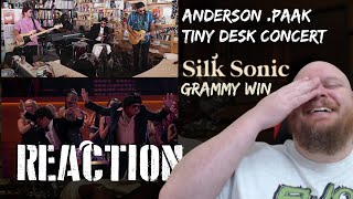 Anderson Paak Tiny Desk REACTION  Plus Silk Sonic Grammy win REACTION [upl. by Nojram138]