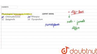 Physiological heterospory is seen in  11  PLANT KINGDOM  BIOLOGY  ERRORLESS  Doubtnut [upl. by Hildegaard]