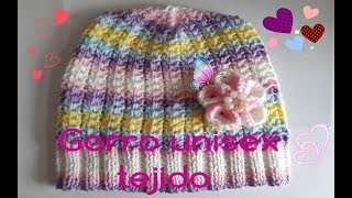 gorro para niñas  tejido en dos agujas paso a paso [upl. by Graniah]