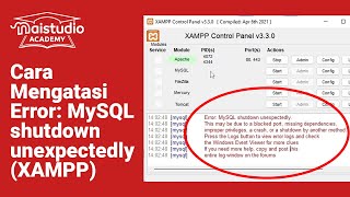 Fixed Cara Mengatasi Error MySQL shutdown unexpectedly XAMPP [upl. by Comptom797]