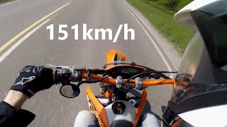 KTM EXC 125 0100kmh and Top Speed [upl. by Atenahs370]