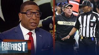 Cris Carter reacts to the controversial noncall in Saints loss to Rams  NFL  FIRST THINGS FIRST [upl. by Sawyer]