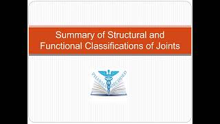 Summary of Structural and Functional Classifications of Joints [upl. by Mariam]