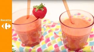 Une délicieuse recette de jus de fraises et pêches [upl. by Ribaudo]