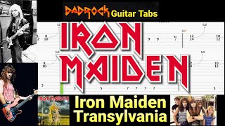 Transylvania  Iron Maiden  Guitar  Bass TABS Lesson [upl. by Rochell]