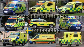 🚑 Ambulanser på utryckning – Ambulances responding in Sweden [upl. by Eldwen]