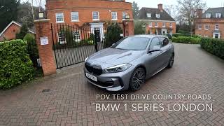 BMW 1 Series POV Test Drive on Country Roads 2023 M SPORT London  England [upl. by Merrel]