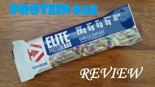 REVIEW DYMATIZE Elite Vanilla Cupcake Protein Bar [upl. by Sivatnod]